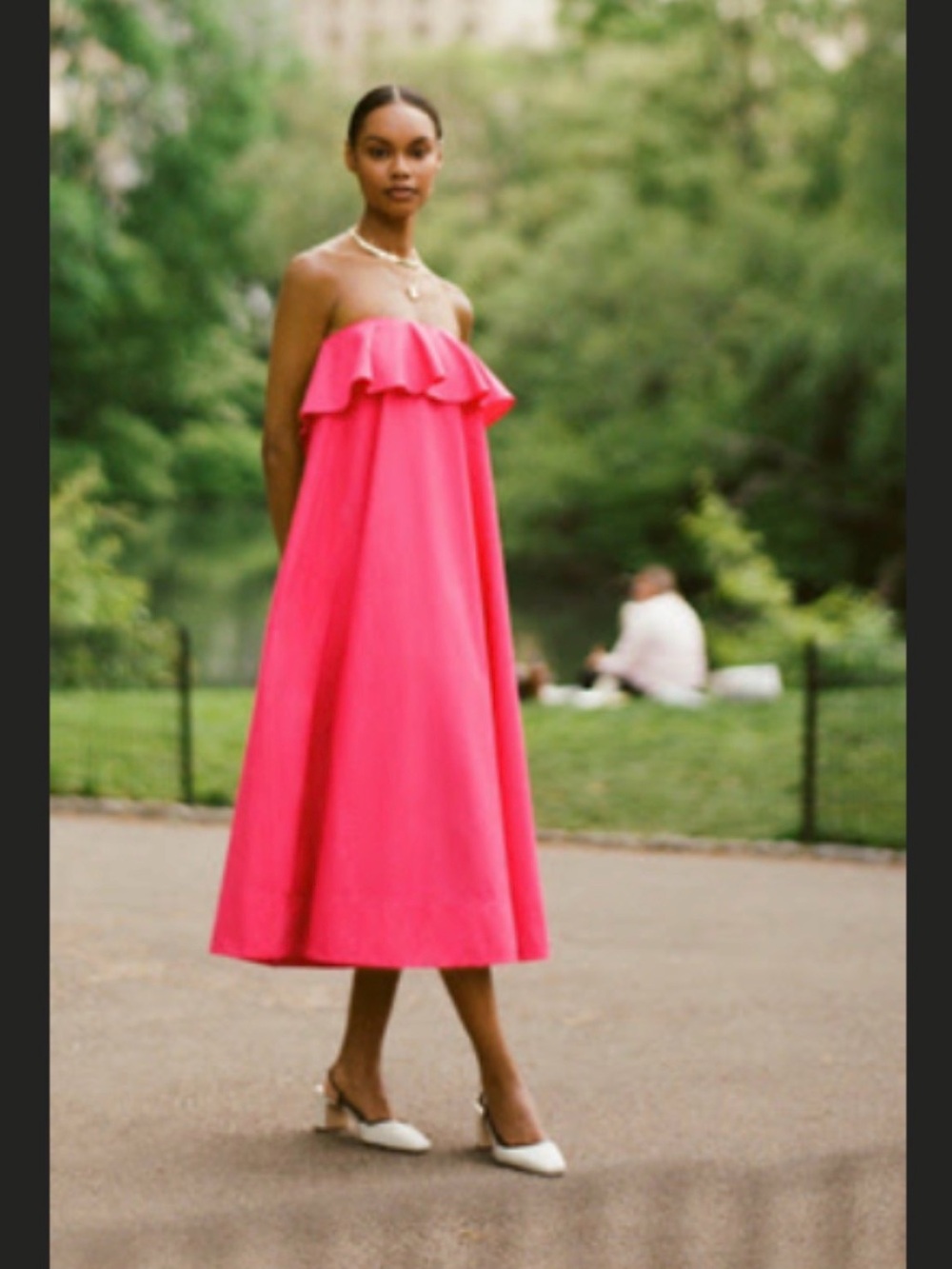 NWT Anthropologie Strapless Ruffle Midi Dress